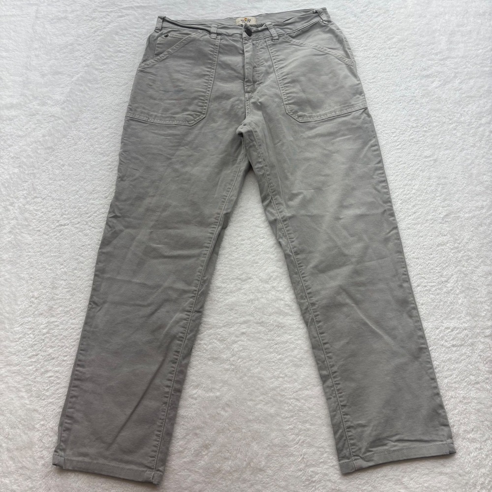 Marine Layer Saturday Canvas Carpenter Pants Grey Straight Leg 32 16255